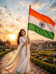 Independence Day 15 August AI Photo Editing Prompt Girls